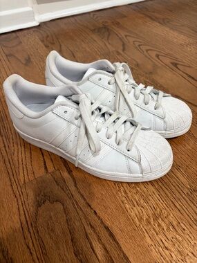 Adidas Superstar White Leather Sneakers